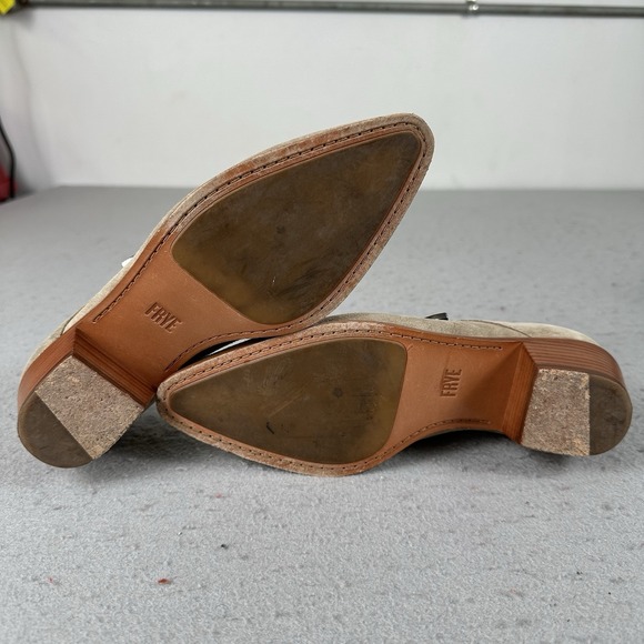 Frye Ellen Buckle Monk Shoe Low Heel 7 Bootie Womens 7M 3478009-ASH Brown - Picture 14 of 16